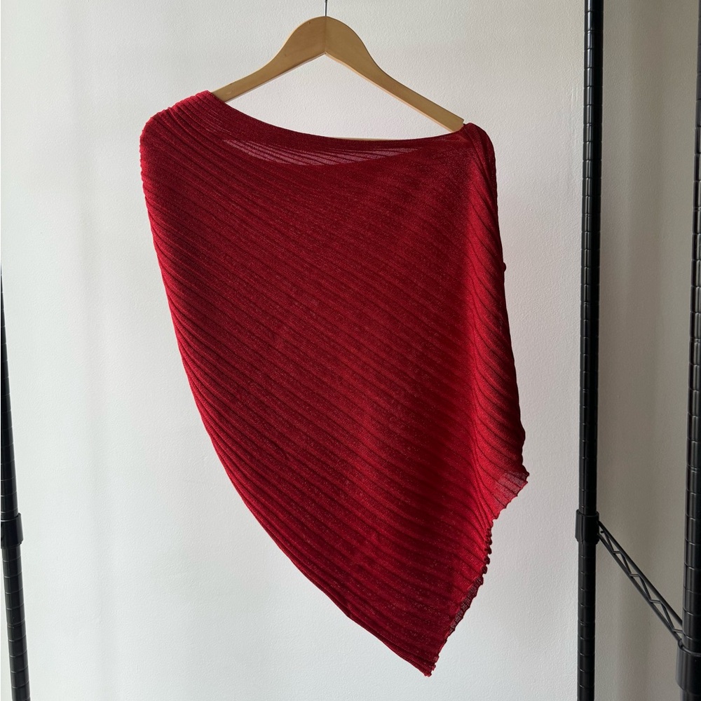 Red Asymmetric Poncho